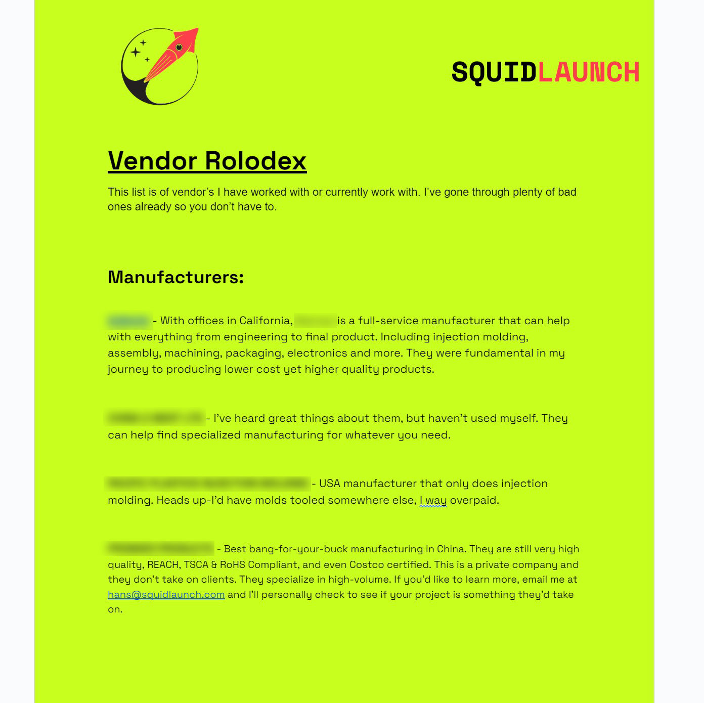 $1m Rolodex - Vetted Contacts